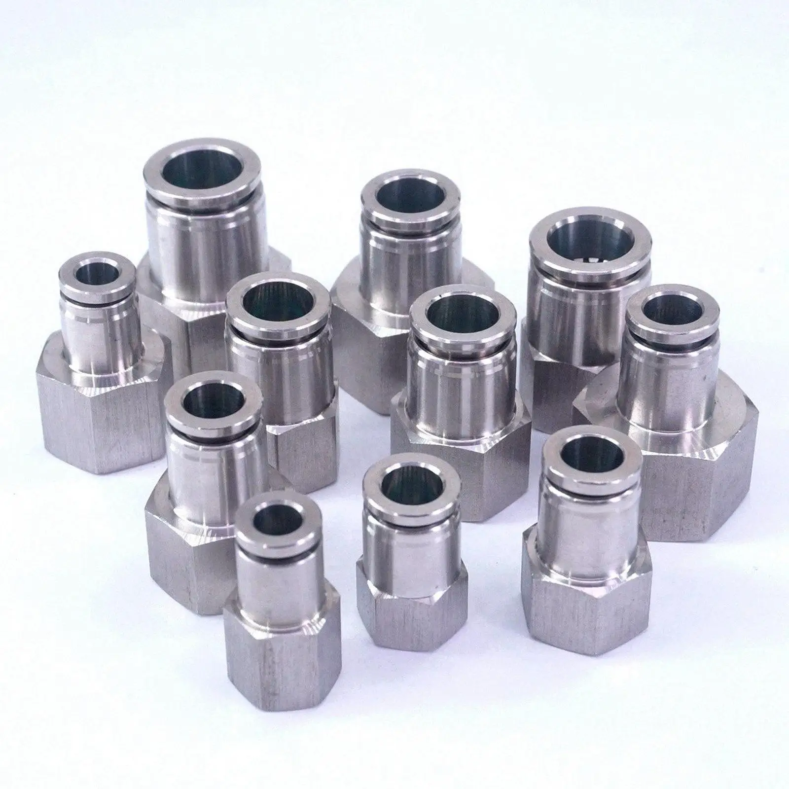 

Fit Tube O.D 4/6/8/10/12/16mm -1/8" 1/4" 3/8" 1/2" 3/4" BSP Female 304 Stainless Pneumatic Pushfit Fitting Anticorrosion