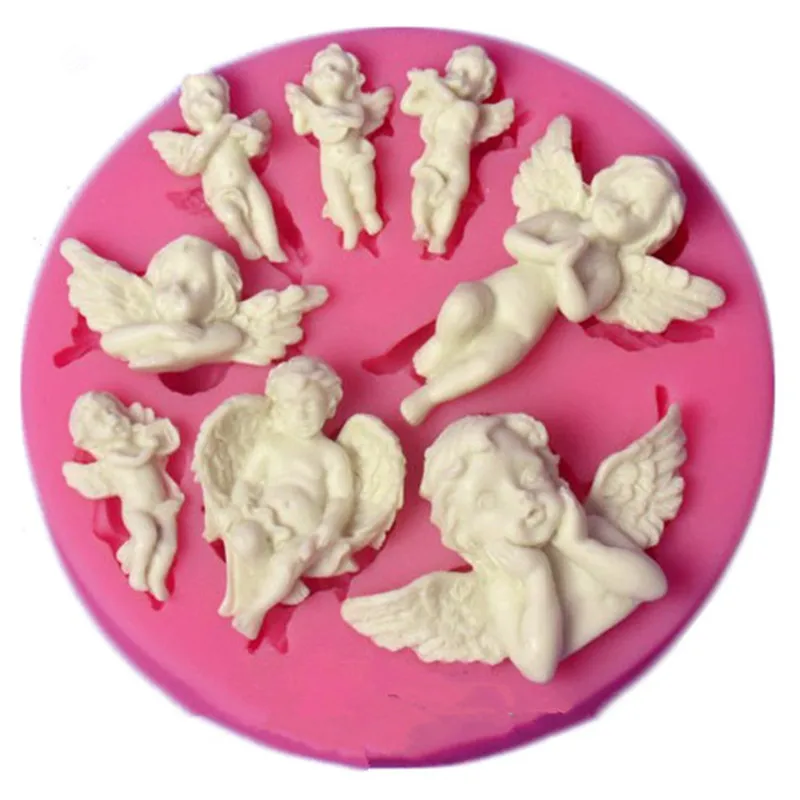 Ангел детские розовые силиконовые формы Шоколадные конфеты инструменты для