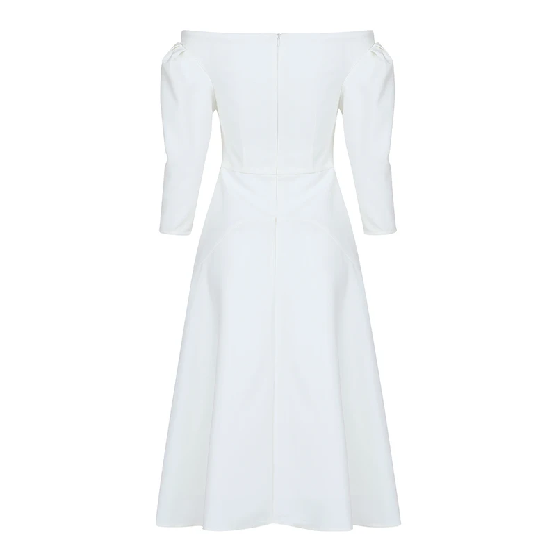 Max Spri 2019 New Fashion Slash Neckline Short Lantern Sleeves Elegant A-line Midi Dress Women Party Outfit White
Max Spri 2019 New Fashion Slash Neckline Short Lantern Sleeves Elegant A-line Midi Dress Women Party Outfit White