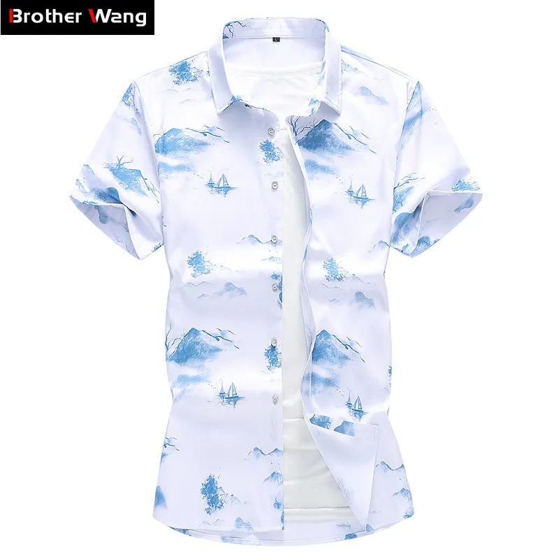 Chinese Style Clothes 2019 Summer New Style Men's Casual Short Shirt Printing Fashion White Shirt Male Brand Clothes 6XL 7XL
Chinese Style Clothes 2019 Summer New Style Men's Casual Short Shirt Printing Fashion White Shirt Male Brand Clothes 6XL 7XL