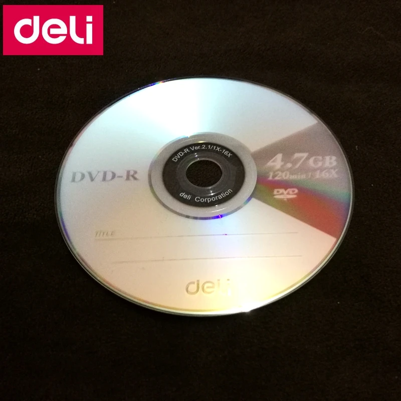 1 шт. Deli 3724 DVD R пустой диск записываемый один чип Цифровой Универсальный 4 7 GB/120min/16x