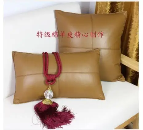 

Simple pu leather cushion cover immitation leather pillowcase grid pattern lumbar pillow cover office sofa decor