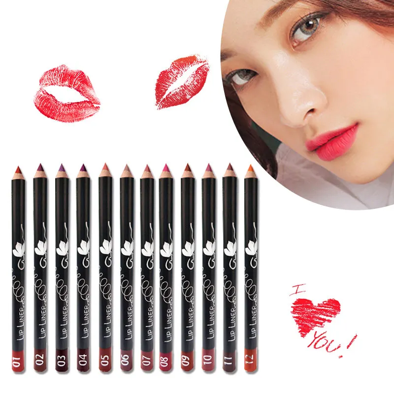 Ibcccndc 12 цветов карандаш для губ водостойкий макияж матовый Lipsliner ручка оттенок