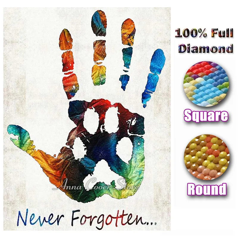 Full Square / Round Drill DIY Diamond Painting Cross Stitch Dog Paw imprint never forgotten Diamond Embroidery Mosaic Home Decor
Full Square / Round Drill DIY Diamond Painting Cross Stitch Dog Paw imprint never forgotten Diamond Embroidery Mosaic Home Decor
