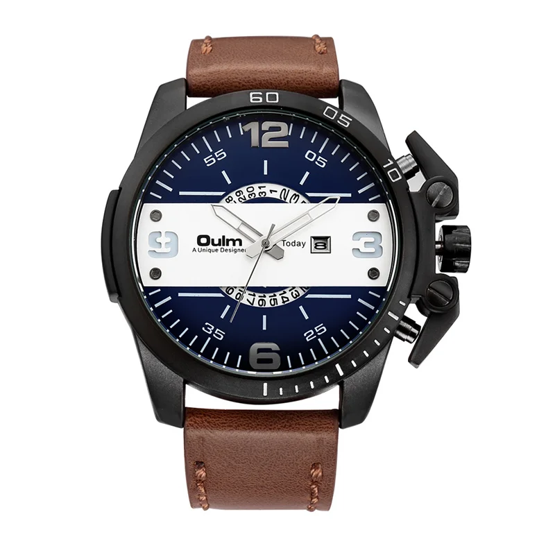 Oulm Watches Men Top Brand Luxury Sport Leather Wristwatch Big Size Casual Quartz Watch Male Clock relogio masculino
Oulm Watches Men Top Brand Luxury Sport Leather Wristwatch Big Size Casual Quartz Watch Male Clock relogio masculino