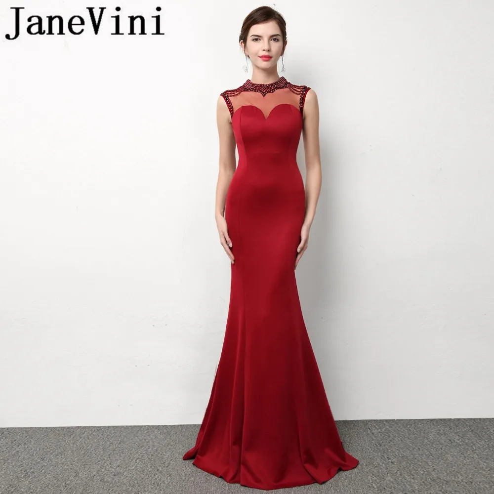 JaneVini Vestidos Burgundy Mermaid Pearls Beaded Mother of the Bride Dresses 2018 Satin Zipper Back Evening Gowns Robe De Mariee
JaneVini Vestidos Burgundy Mermaid Pearls Beaded Mother of the Bride Dresses 2018 Satin Zipper Back Evening Gowns Robe De Mariee