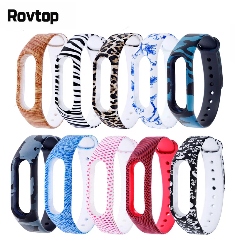Rovtop Bracelet For Xiaomi Mi Band 2 Wriststrap Sport Strap Watch Silicone Wrist Miband 2|Смарт-аксессуары| |