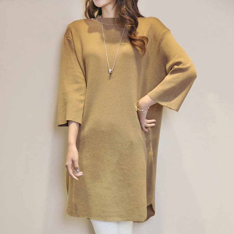 Spring Solid Loose Straight Sweater Dress Women Elegant Three Quarter Sleeve Knitted Pullover Tops Casual Black Sweaters Female
Spring Solid Loose Straight Sweater Dress Women Elegant Three Quarter Sleeve Knitted Pullover Tops Casual Black Sweaters Female