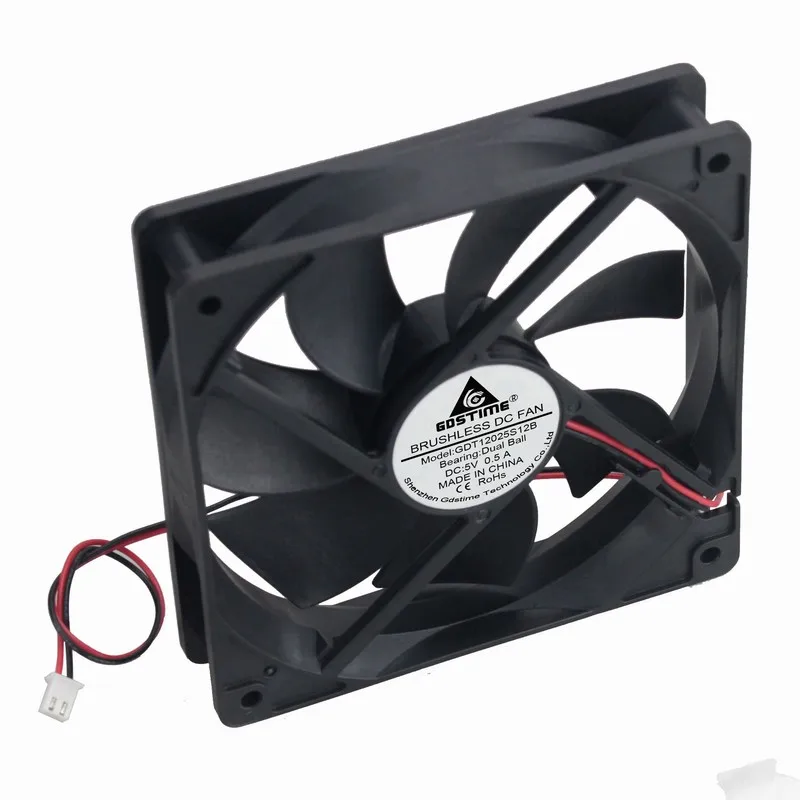 Gdstime 50 Pcs 5 Volts Ball Bearing 120mm x 25mm High Speed 2000RPM Motor DC 5V Cooling Fan 120*120*25mm 12cm PC Cooler 12025
Gdstime 50 Pcs 5 Volts Ball Bearing 120mm x 25mm High Speed 2000RPM Motor DC 5V Cooling Fan 120*120*25mm 12cm PC Cooler 12025