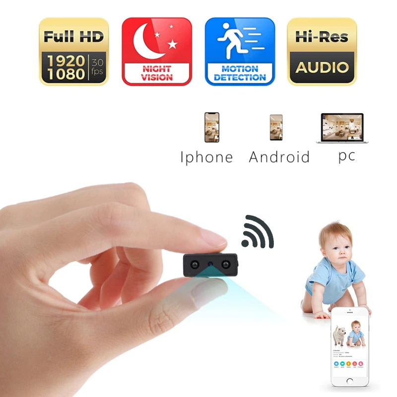 The Newest HD1080P Mini Wifi Camera Infrared Night Vision Cam Surveillance IP/AP Camera Motion Detection support hiddden TF card
The Newest HD1080P Mini Wifi Camera Infrared Night Vision Cam Surveillance IP/AP Camera Motion Detection support hiddden TF card