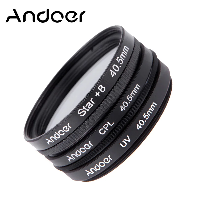 Andoer 40.5mm UV + CPL + Star 8-Point Filter Kit Camera Lens Filter Set for Canon Nikon Sony DSLR Camera Lens with Case
Andoer 40.5mm UV + CPL + Star 8-Point Filter Kit Camera Lens Filter Set for Canon Nikon Sony DSLR Camera Lens with Case
