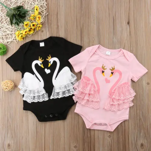 Baby Toddler Infant Girls Bodysuits Swan Short Sleeve Lace Bodysuit Jumpsuit Sunsuit Cotton Cute Girl Summer Clothing 0-24M
Baby Toddler Infant Girls Bodysuits Swan Short Sleeve Lace Bodysuit Jumpsuit Sunsuit Cotton Cute Girl Summer Clothing 0-24M