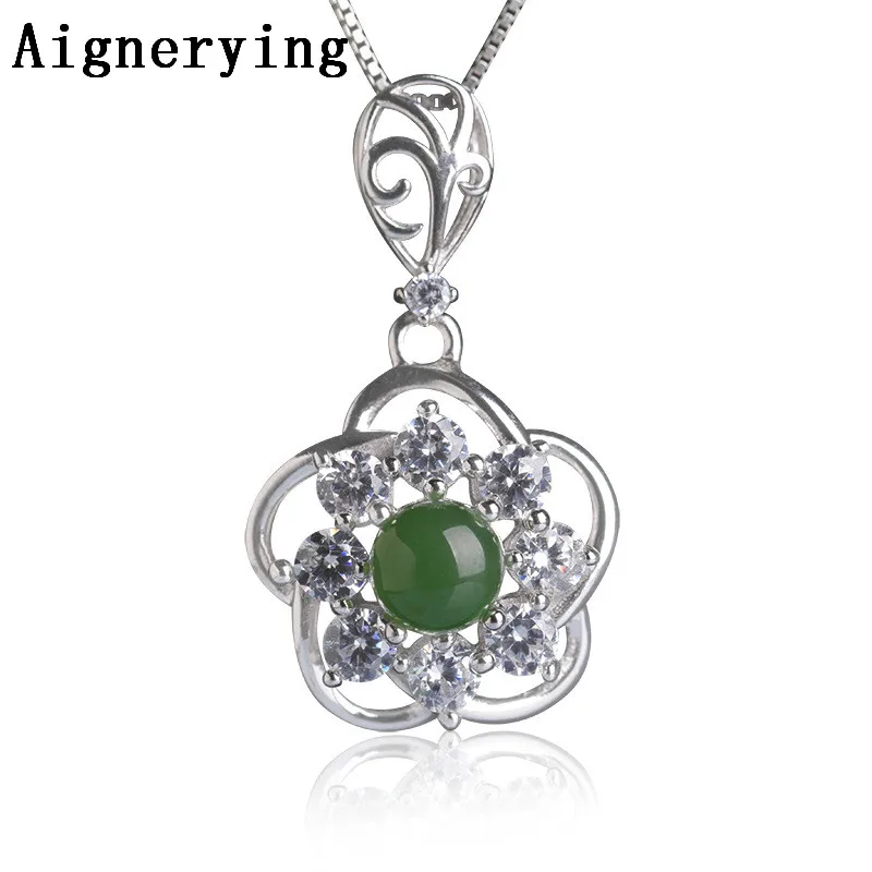 Vintage 925 silver Plum blossom hollow Certificate Green inlaid Natural Jade Pendant Necklaces for Women Necklace Bijou Gift Box
Vintage 925 silver Plum blossom hollow Certificate Green inlaid Natural Jade Pendant Necklaces for Women Necklace Bijou Gift Box