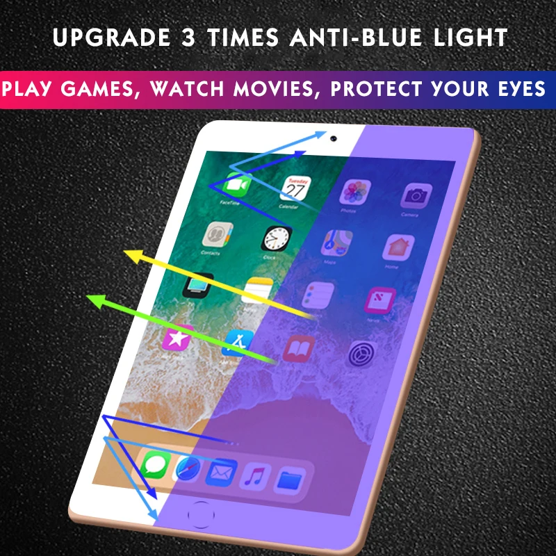 Anti-Blue Light Tempered Glass For Apple iPad 2017 2018 Screen Protector for Tablet Protective Film IIRROONN | Компьютеры и офис