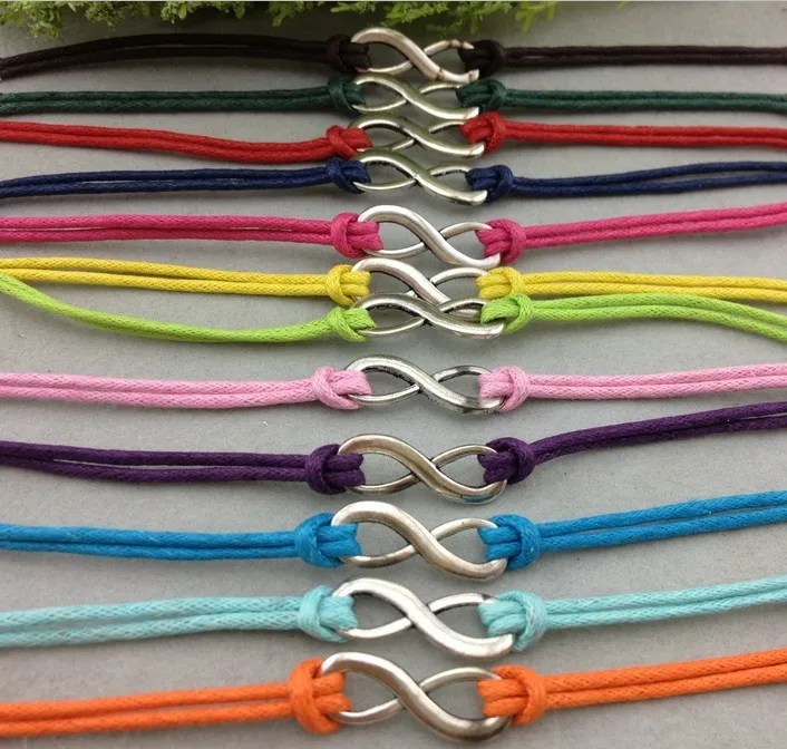 12pc Infinity Bracelet in Silver - Wish Wax Cords & Korean Cashmere 1181 mini order 10$ | Украшения и аксессуары