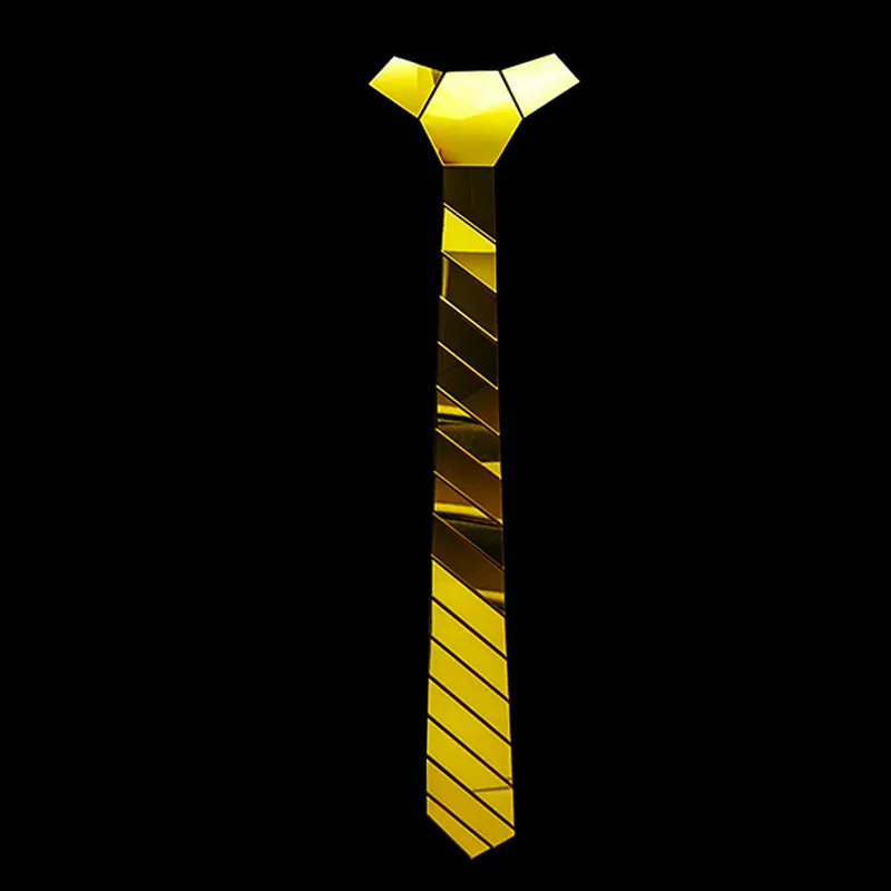 Новое поступление акриловый Золотой зеркальный галстук Геометрическая модель
