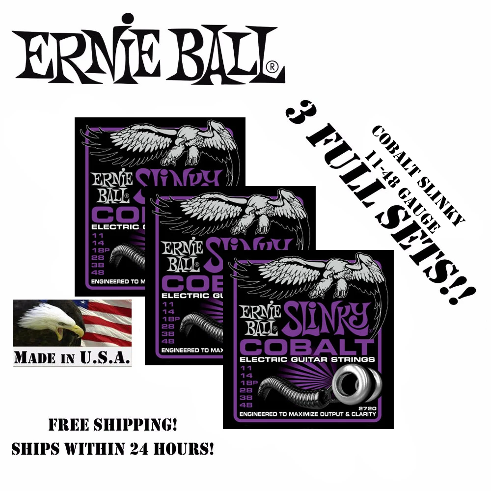 3 Packs! Original Ernie Ball 2720 Cobalt Power Slinky Electric Guitar Strings 11-48
3 Packs! Original Ernie Ball 2720 Cobalt Power Slinky Electric Guitar Strings 11-48