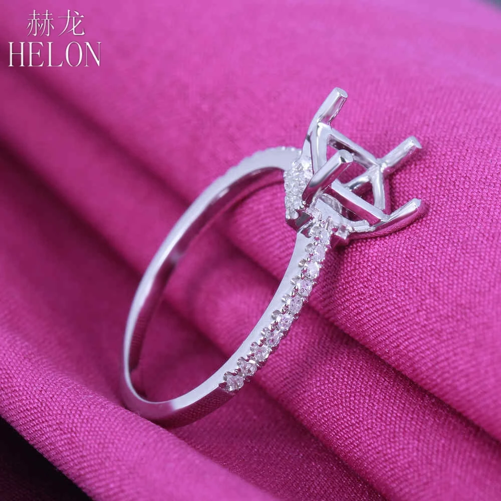 HELON Pave 0.2ct Real Diamonds Semi Mount Settiing Cushion Ring Solid 10K White Gold Engagement Wedding Fine Ring 6x6-7.5x7.5mm
HELON Pave 0.2ct Real Diamonds Semi Mount Settiing Cushion Ring Solid 10K White Gold Engagement Wedding Fine Ring 6x6-7.5x7.5mm