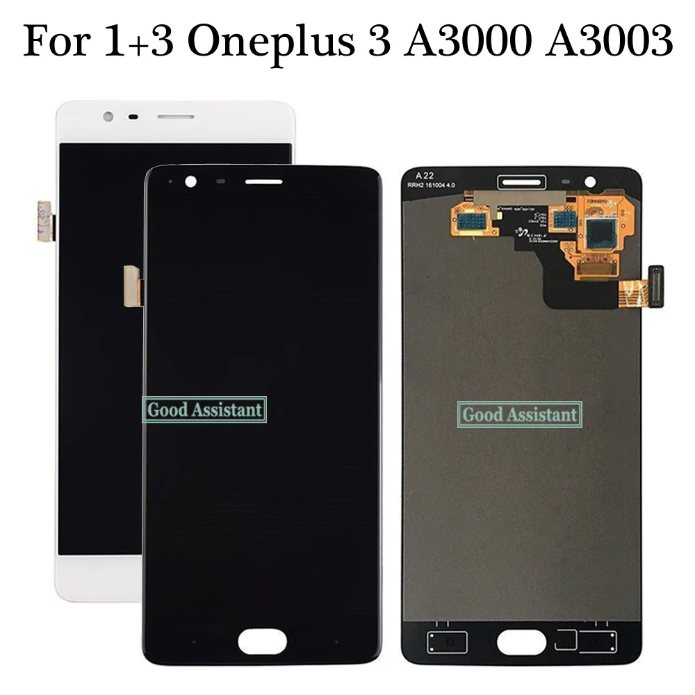 Оригинальный активно матричные осид черный/белый 5 "для Oneplus 3 3T 1 + A3000 a3003 ЖК