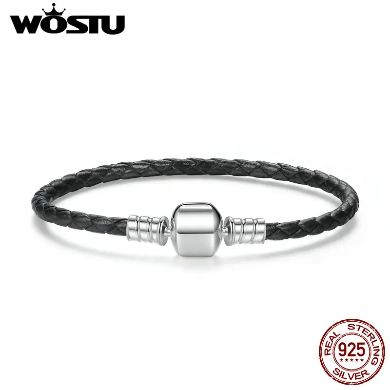 2019 New 100% 925 Sterling Silver & Real Black Leather Chain Charm Fit Pan Bracelet For Women Men Original Fine Jewelry
2019 New 100% 925 Sterling Silver & Real Black Leather Chain Charm Fit Pan Bracelet For Women Men Original Fine Jewelry