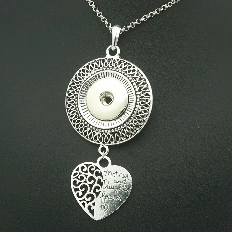 Fashion Beauty heart Pattern mother&daughter love snap pendant necklace chain 60cm fit 18MM snap buttons Fashion jewelry XL0159
Fashion Beauty heart Pattern mother&daughter love snap pendant necklace chain 60cm fit 18MM snap buttons Fashion jewelry XL0159