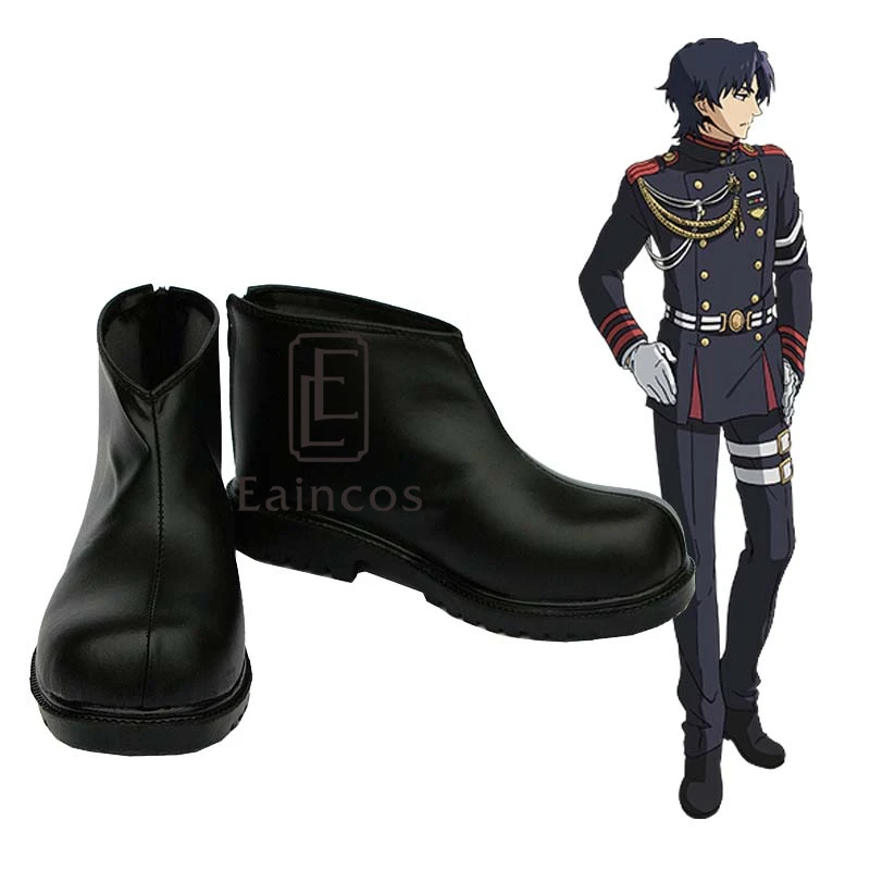 Аниме Seraph of the End Yuichiro/костюм для косплея обувь черные короткие ботинки на