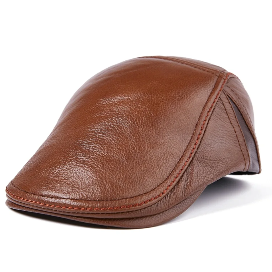 Men's Winter Hat Thicker Warm Cowhide Leather Berets With Ears Snapback Brands Fashion Tongue Cap Male Bone Dad's Hats
Men's Winter Hat Thicker Warm Cowhide Leather Berets With Ears Snapback Brands Fashion Tongue Cap Male Bone Dad's Hats