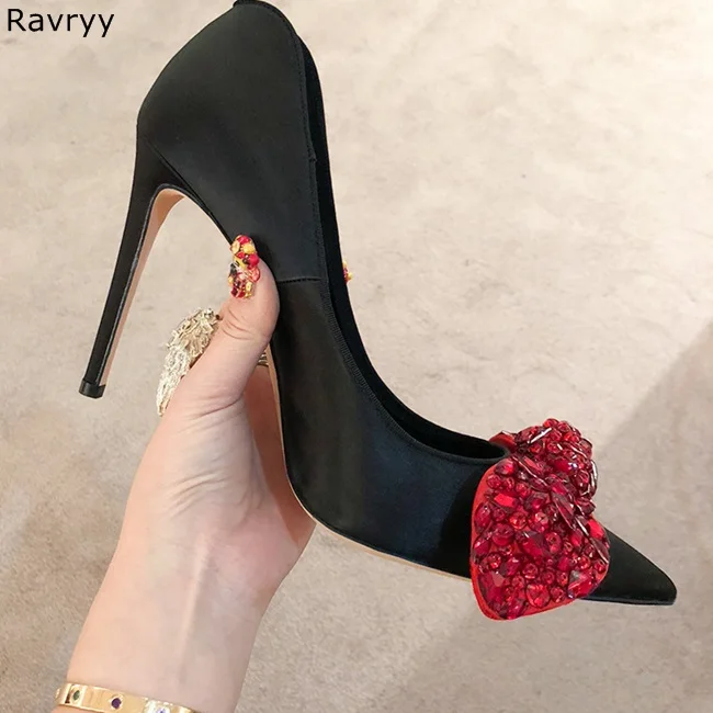 Wedding Shoes red crystal bowknot decor woman high heels slip-on pointed toe black sexy pumps feamle party dress shoes stiletto
Wedding Shoes red crystal bowknot decor woman high heels slip-on pointed toe black sexy pumps feamle party dress shoes stiletto