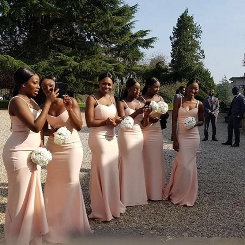 Elegant Satin Long Bridesmaid Dresses 2019 African Spagetti Straps Country Boho Wedding Gust Maid Of Honor Dresses
Elegant Satin Long Bridesmaid Dresses 2019 African Spagetti Straps Country Boho Wedding Gust Maid Of Honor Dresses