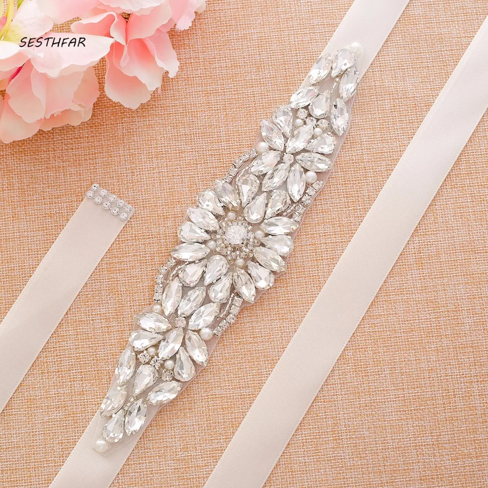 SESTHFAR Silver Crystal Wedding Belt With Pearls Rhinestones Ribbons Bridal Belt Sash For Wedding Party Gown
SESTHFAR Silver Crystal Wedding Belt With Pearls Rhinestones Ribbons Bridal Belt Sash For Wedding Party Gown
