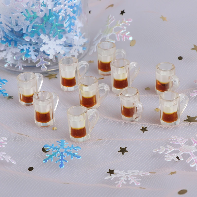 10pcs miniatures dinnerware mini Dollhouse Summer Must beer cups/glass bottles Mini Furniture Model Accessories | Игрушки и хобби