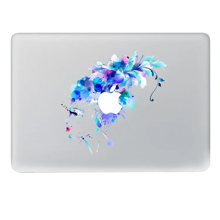 Виниловая наклейка с голубым цветком волшебника для ноутбука стикер DIY Macbook Pro Air 11