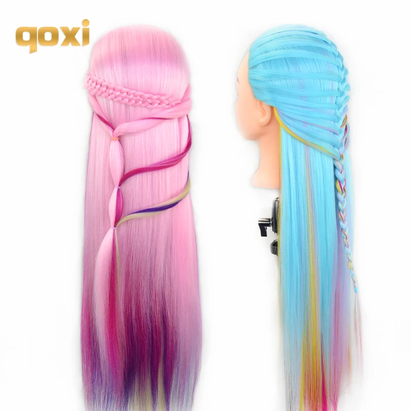 

Qoxi Professional training heads with long thick hairs practice Hairdressing mannequin dolls hair Styling maniqui tete for sale