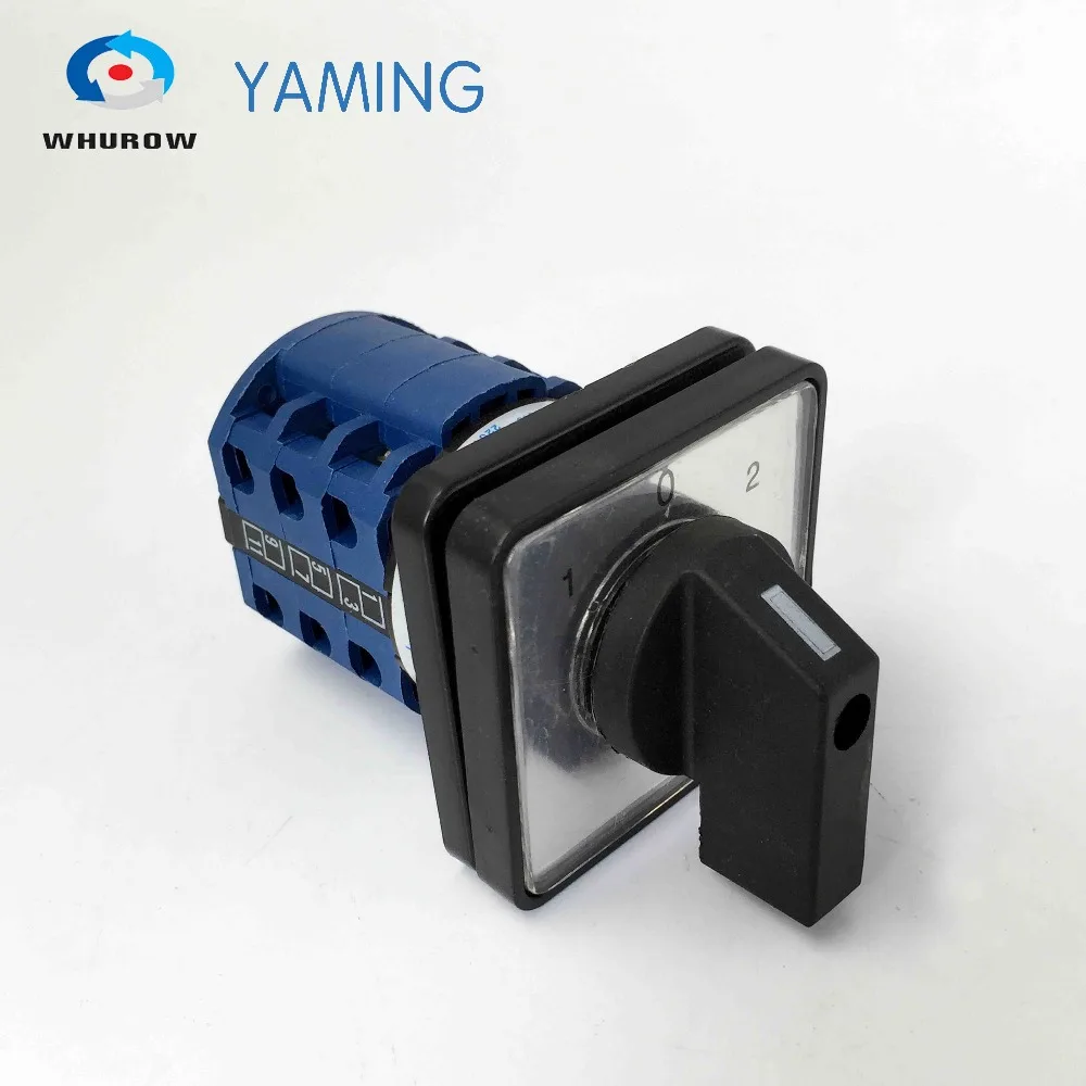 3 position ON-OFF-ON 20A 3 poles electrical universal changeover rotary cam switch FWD-REV control motor YMW26-20 5.5N/3
3 position ON-OFF-ON 20A 3 poles electrical universal changeover rotary cam switch FWD-REV control motor YMW26-20 5.5N/3