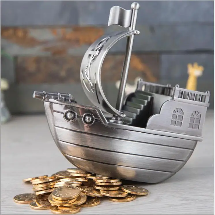 creative Retro pirate ship metal piggy bank coin bank money jar money box pig for chirdren's gift kids money box PB015
creative Retro pirate ship metal piggy bank coin bank money jar money box pig for chirdren's gift kids money box PB015