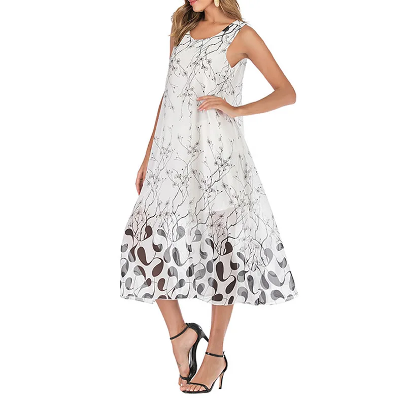Chiffon One-Piece Dress 2019 Korea Large Hem Design Mid-Long Style Loose Printed Maxi Dress Ladies Floral Sleeveless Vestidos
Chiffon One-Piece Dress 2019 Korea Large Hem Design Mid-Long Style Loose Printed Maxi Dress Ladies Floral Sleeveless Vestidos