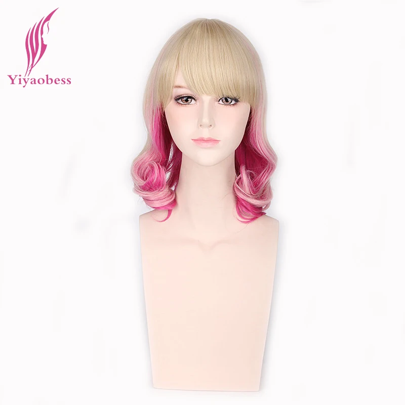 Yiyaobess 14inch Wavy Blonde Pink Ombre Wig With Bangs Synthetic Natural Hair Medium Mixed Color Women Wigs Cosplay
Yiyaobess 14inch Wavy Blonde Pink Ombre Wig With Bangs Synthetic Natural Hair Medium Mixed Color Women Wigs Cosplay