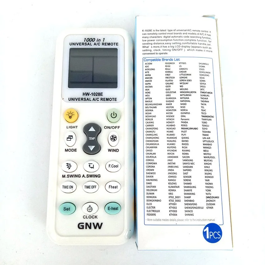 New Universal HW-1028E (1000 in 1) Universal A/C Air Conditioner Remote Control Fernbedienung
New Universal HW-1028E (1000 in 1) Universal A/C Air Conditioner Remote Control Fernbedienung