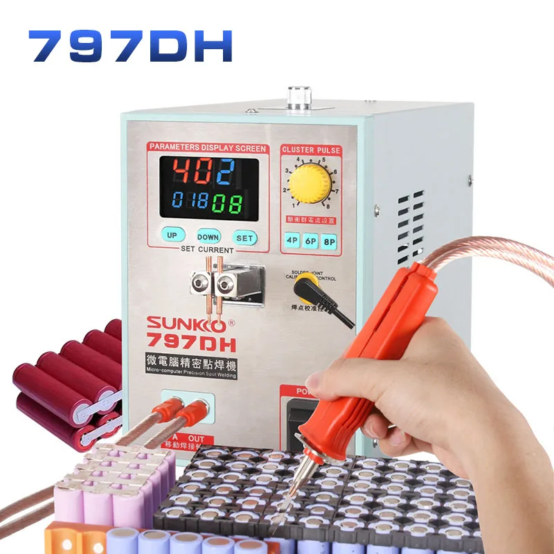 SUNKKO 797DH 18650 Battery Spot Welding Machine 3.8KW High Power Spot Welder Thickness Up To 0.35mm Precision Pulse Spot Welder
SUNKKO 797DH 18650 Battery Spot Welding Machine 3.8KW High Power Spot Welder Thickness Up To 0.35mm Precision Pulse Spot Welder