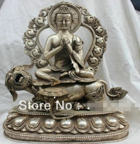Fast shipping 12.8'' Chinese Tibetan Buddhism Silver Bronze statue Sakyamuni On Tiger Buddha
Fast shipping 12.8'' Chinese Tibetan Buddhism Silver Bronze statue Sakyamuni On Tiger Buddha