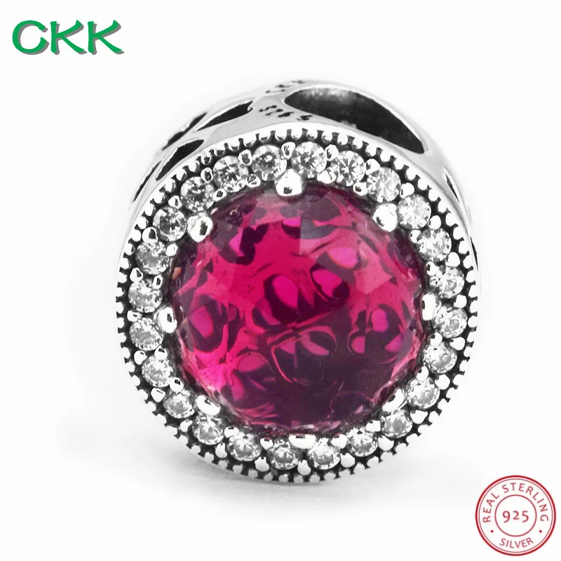 CKK Сияющие бусины в форме сердца кристально чистый CZ DIY Fit PANDORA Charms серебро 925 пробы