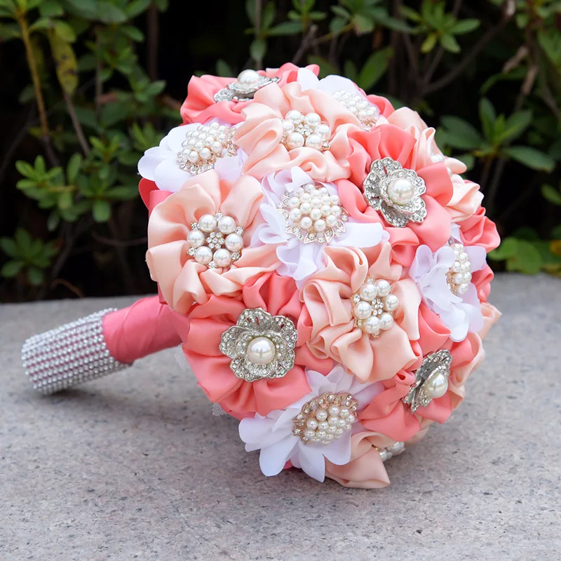 2018 7" New Design Handmade Coral Pink Brooch Bouquet Bling Silk Rose Wedding Bouquet Bridal Brides Bridesmaids Bouquet
2018 7" New Design Handmade Coral Pink Brooch Bouquet Bling Silk Rose Wedding Bouquet Bridal Brides Bridesmaids Bouquet