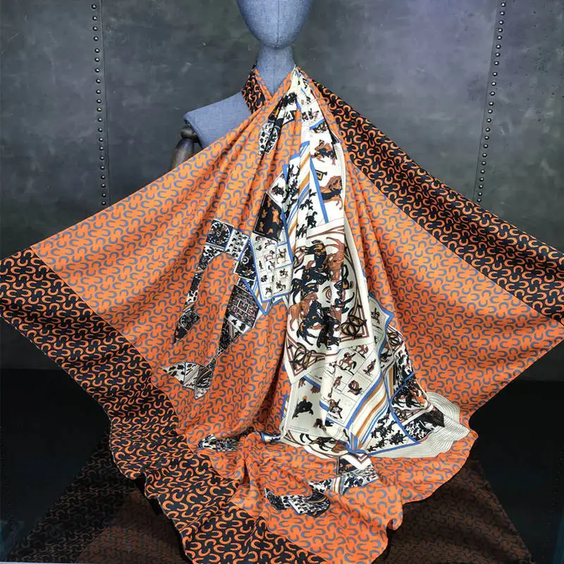 KOI LEAPING Fashion Western style 130 Silk Scarf horse pattern Printing shawl Female big Scarf Headscarf Sunscreen Scarf gift
KOI LEAPING Fashion Western style 130 Silk Scarf horse pattern Printing shawl Female big Scarf Headscarf Sunscreen Scarf gift