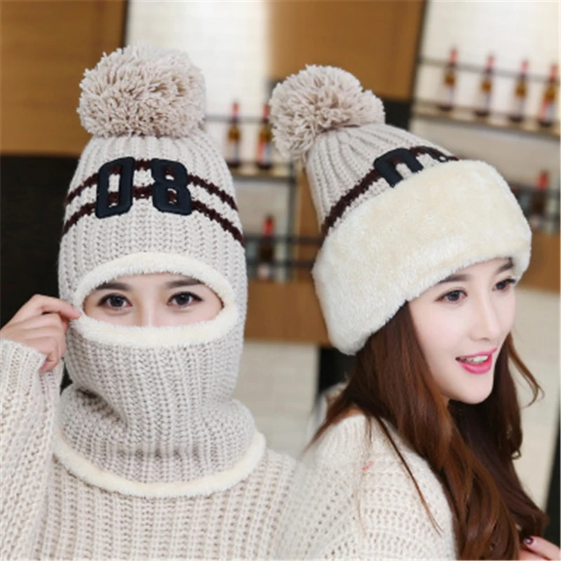 Autumn Warm Skullies Beanies Winter Hat Pom Pom For Women's Knitted Hat Female Windproof Lining Plus Velvet Hats Neck Warmer
Autumn Warm Skullies Beanies Winter Hat Pom Pom For Women's Knitted Hat Female Windproof Lining Plus Velvet Hats Neck Warmer