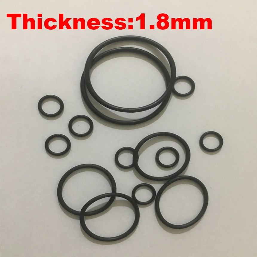 

120pcs 43.7x1.8 43.7*1.8 45x1.8 45*1.8 ID*Thickness Black NBR Nitrile Chemigum Rubber Washer O-Ring Oil Seal O Ring Gasket
