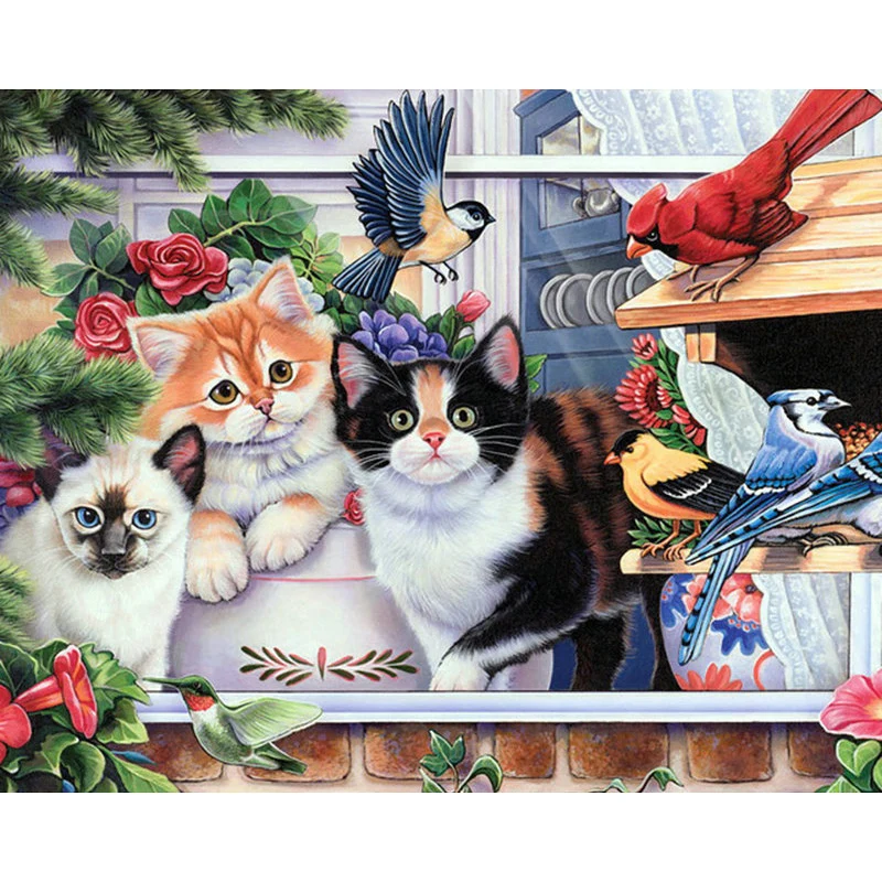 YIKEE diamond painting Cats and birds,huacan diamond painting,5d diy diamond painting full drill resin K1012
YIKEE diamond painting Cats and birds,huacan diamond painting,5d diy diamond painting full drill resin K1012