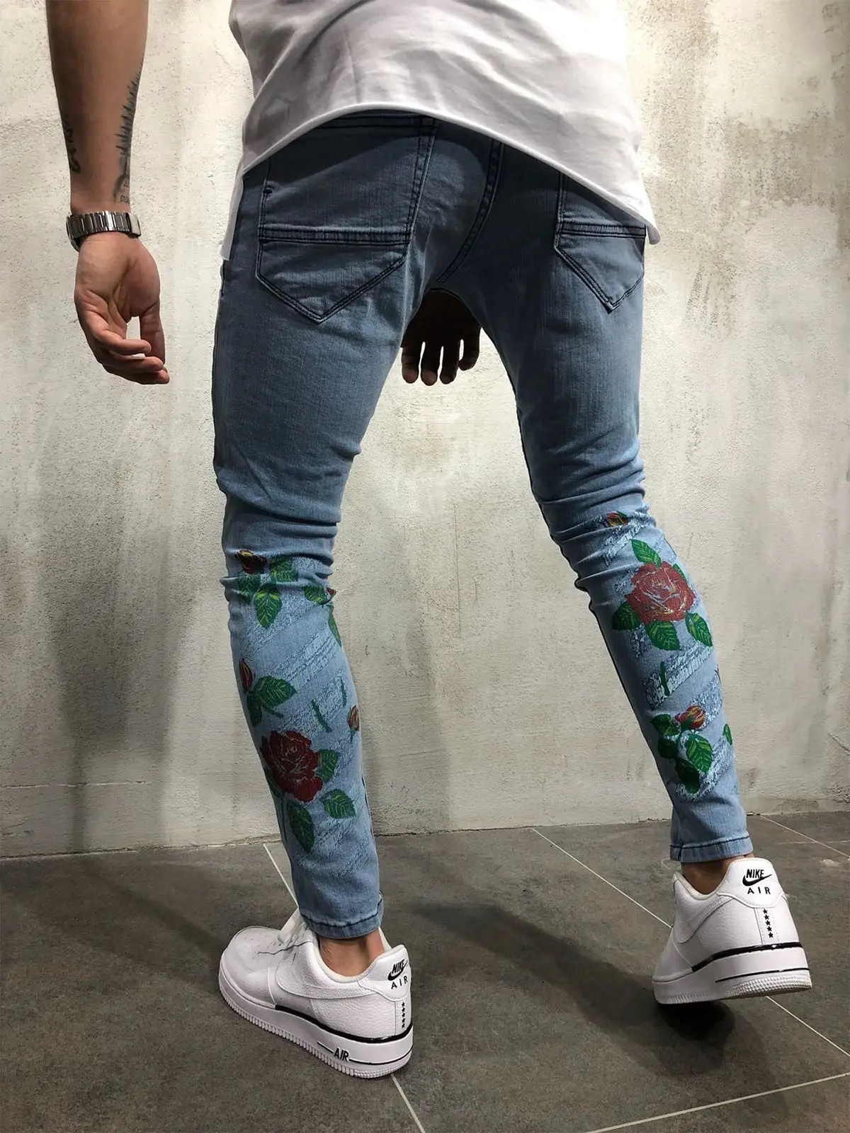Hirigin Fashion Jeans Men Rose Embroidery Slim Streetwear Destroyed Stretchy Ripped Skinny Biker Jeans Men Denim Pencil Pants
Hirigin Fashion Jeans Men Rose Embroidery Slim Streetwear Destroyed Stretchy Ripped Skinny Biker Jeans Men Denim Pencil Pants