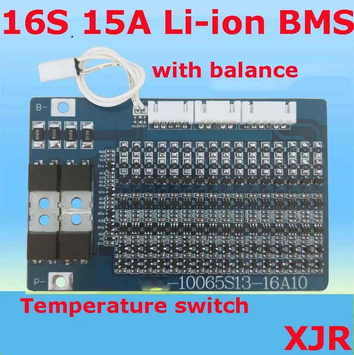 16S 15A литий полимерная lipo BMS/PCM/PCB плата защиты батареи для 16 ячеек 18650 ионная