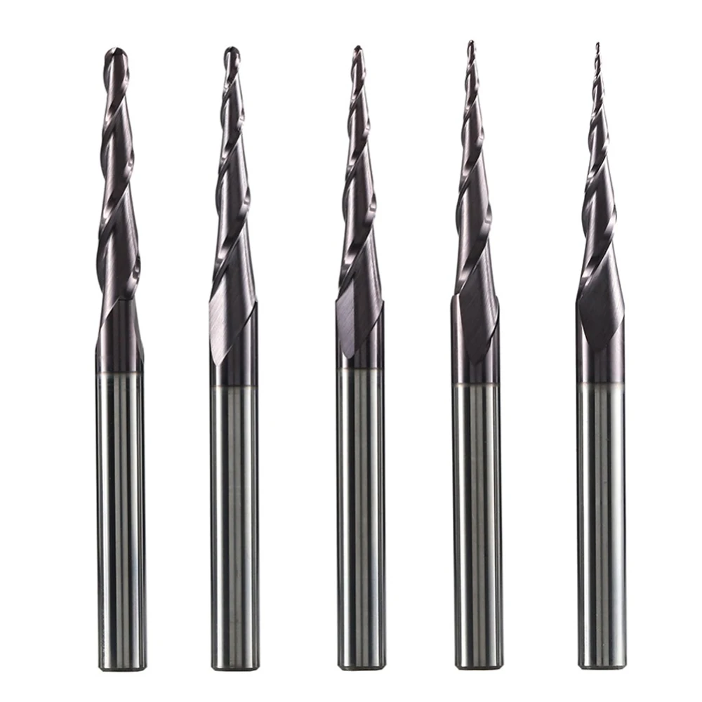 2pcs/lot HRC55 Tungsten carbide 1/4 inch 6.35mm Tapered Ball Nose end mills CNC milling cutter router bits for wood and metal
2pcs/lot HRC55 Tungsten carbide 1/4 inch 6.35mm Tapered Ball Nose end mills CNC milling cutter router bits for wood and metal