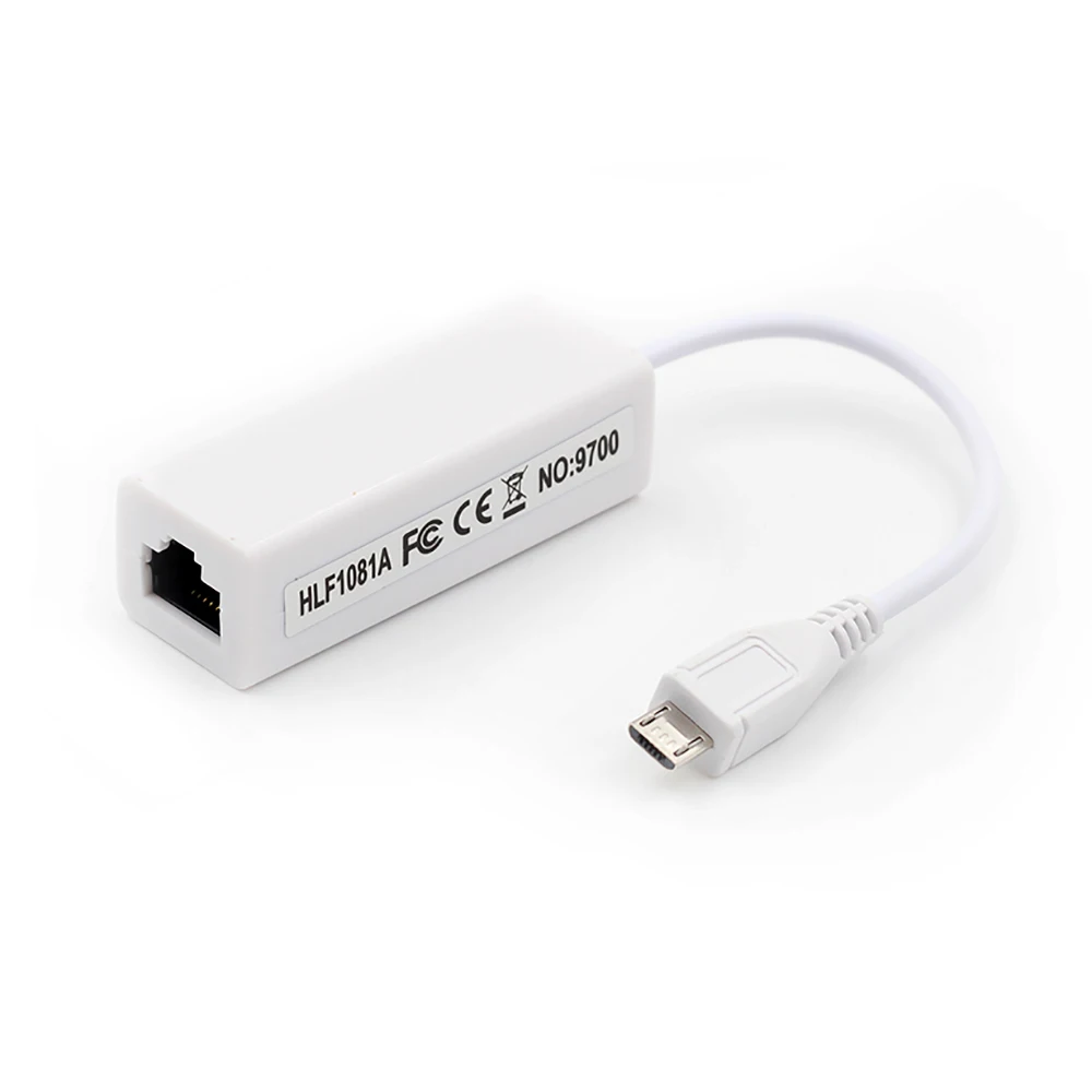 100 шт. Micro USB 2 0 Male к RJ45 Female Ethernet LAN сетевая карта адаптер для Windows ПК Android ноутбука
